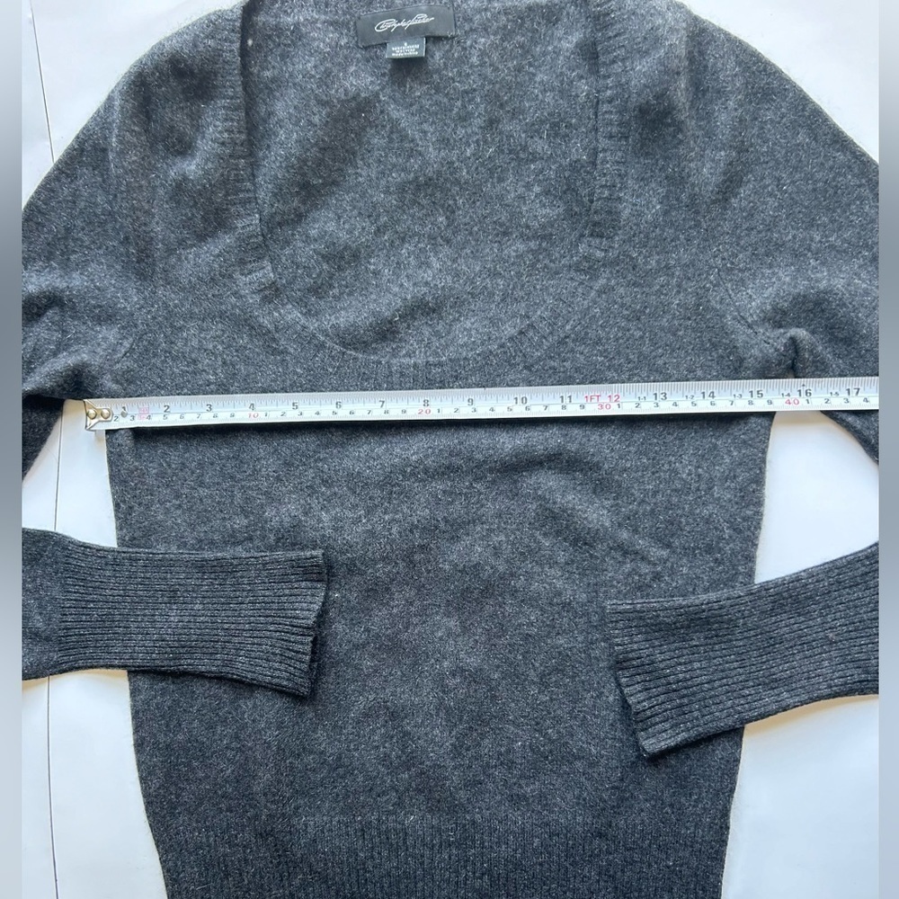 christopher Fischer 100% cashmere sweater grey scoop round neck - Picture 5 of 7